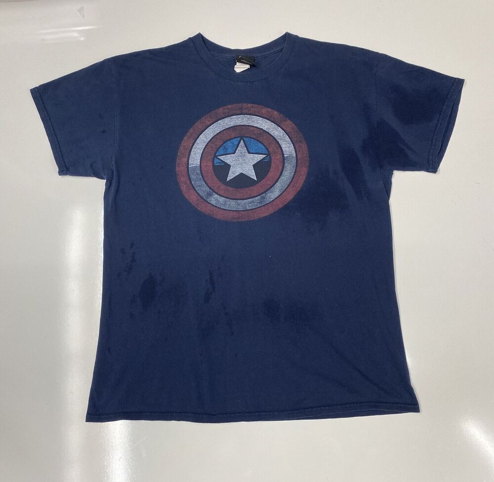 Men’s Captain Americas Shield Marvel Blue Short Sleeve Graphic T shirt size M